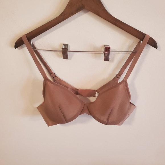 SPANX lightweight form fitting comfort bra size large brown sheer wired - Picture 2 of 9